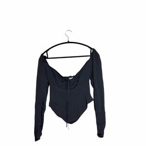 Reformation Black Long Sleeve Blouse
